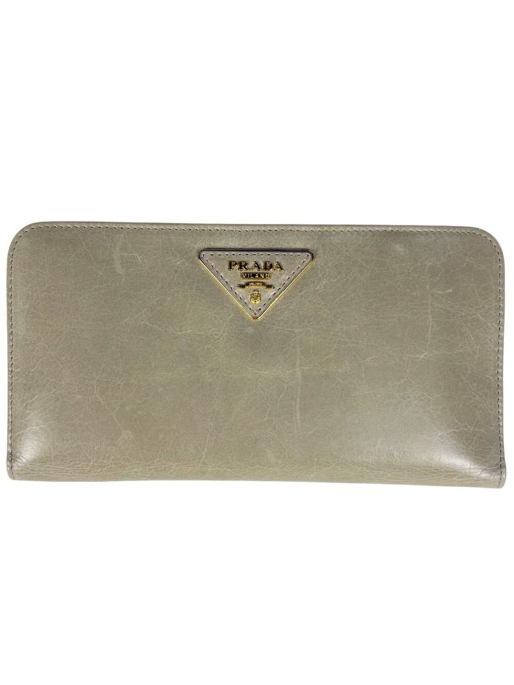 Prada Wallet Bifold Leather Gray